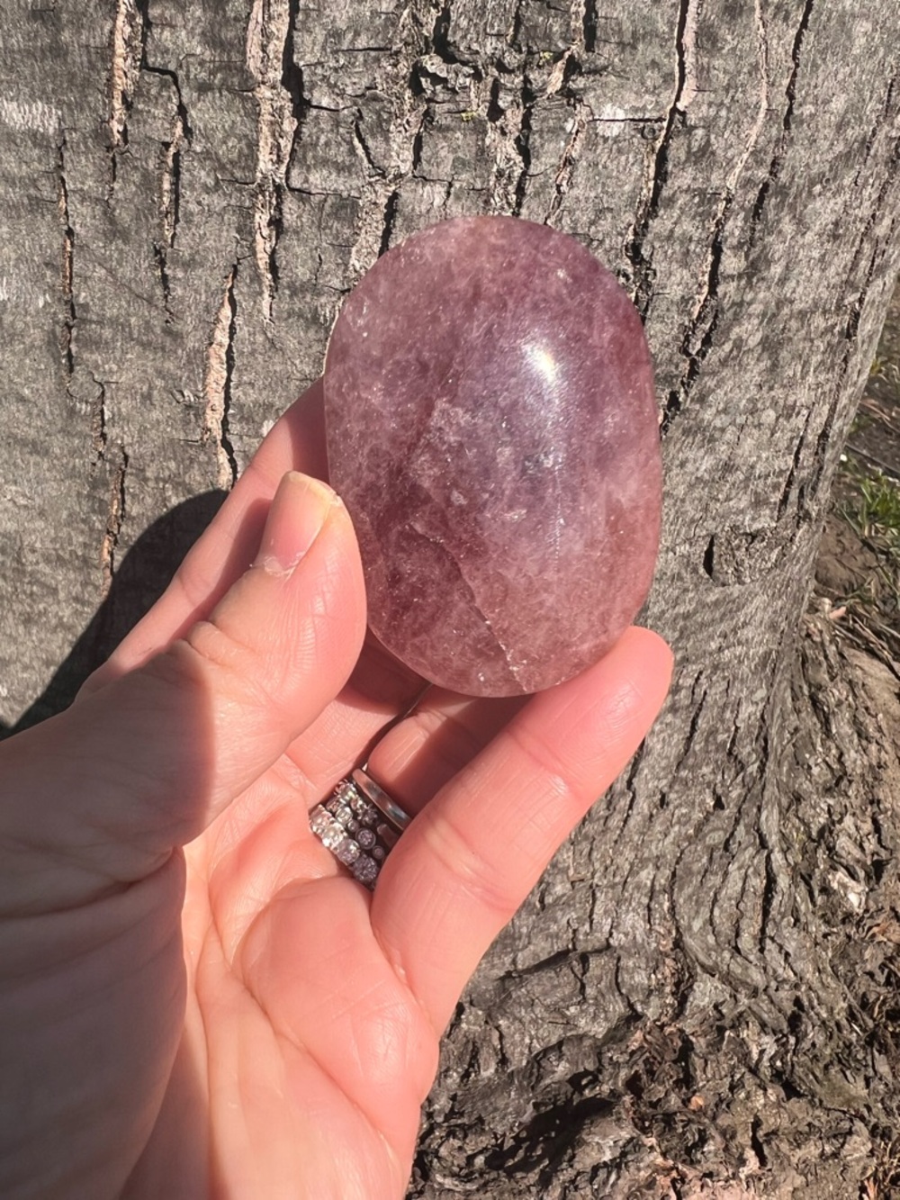 Strawberry (1) Quartz PalmStone | Crystal